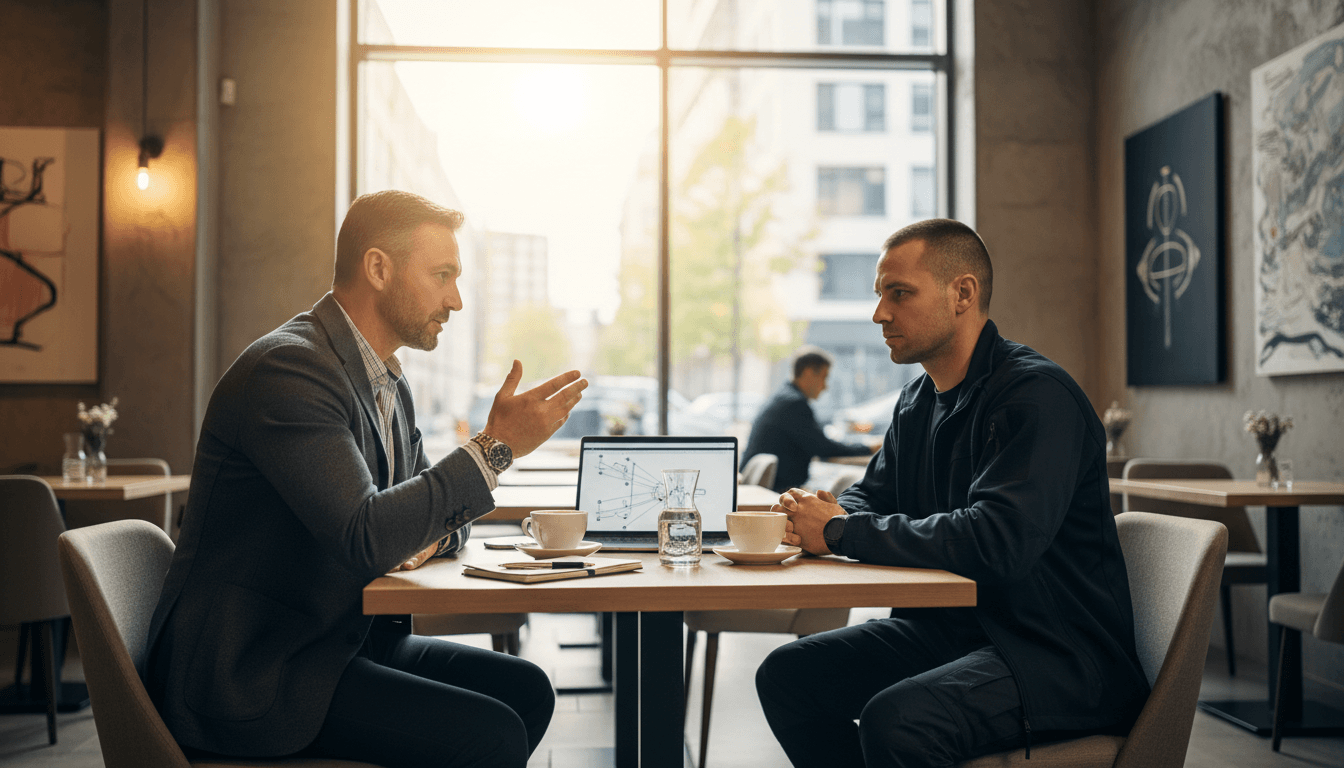 Security professionals in modern office reviewing security briefing